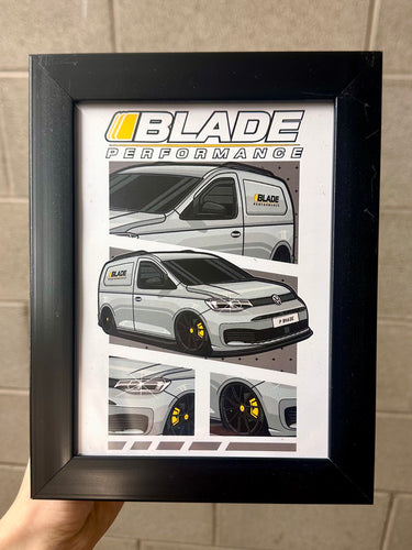 VW Caddy Framed Print - Blade Performance UK