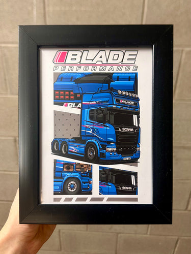 Scania Bluestream Truck Framed Print - Blade Performance UK