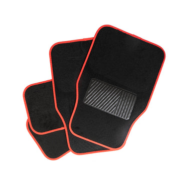 Auto Choice PM23R black carpet car mat set with red trim, four pieces
