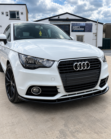 White Audi A1 8X S line with ABS front splitter