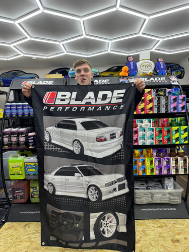 White Toyota JZX100 XL Car Window Banner - Blade Performance UK