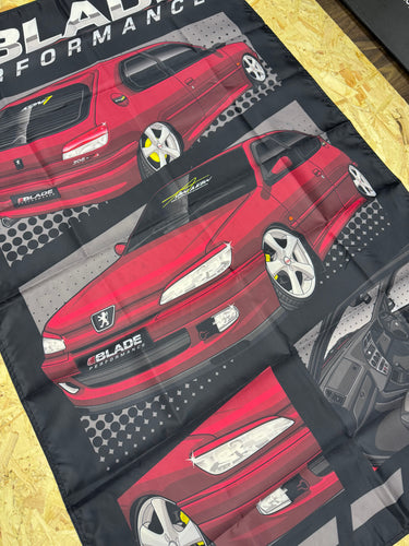 Diablo Red Peugeot 306 XL Car Window Banner - Blade Performance UK