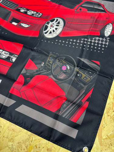 Red Toyota JZX100 Chaser XL Car Window Banner - Blade Performance UK