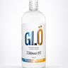 Clear bottle with GLö label on a white background